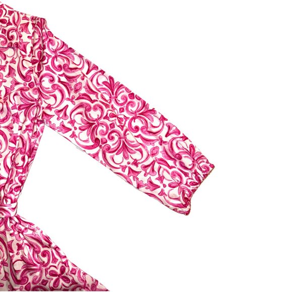 CYNTHIA STEFFE | Paisley Print Collared Button-Up Belted Mini Dress Size Small - Picture 6 of 6